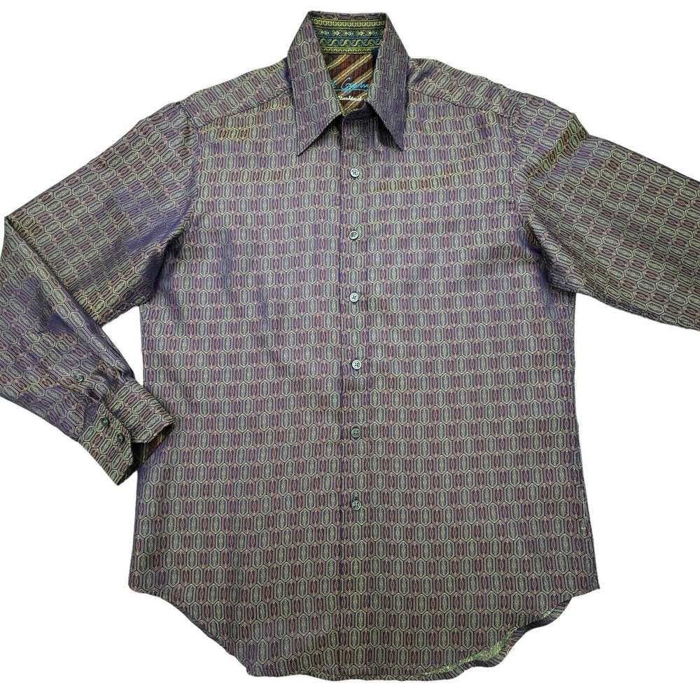 Robert Graham Limited Edition Shirt Mens S Purple Flip Cuff Button #d 405/510